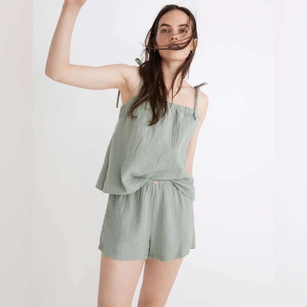 Madewell Sage Lightestspun Tie-Strap Tank